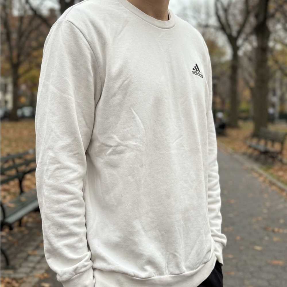 Adidas Men's Off-White Crewneck Sweater